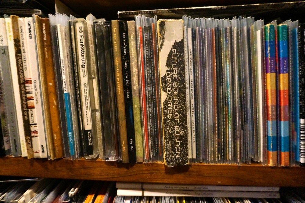 08 - Showing Future Sound of London and Peter Gabriel, large collections mostly reduced down to slim plastic sleeves